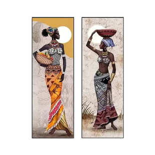饰画挂画帆布画壁画挂画外贸喷绘帆布画装 热销非洲女人装 饰画