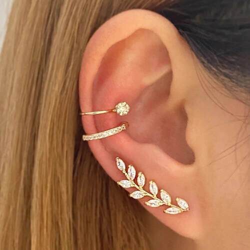 Bohemian NO Piercing Crystal Rhinestone Ear Cuff Earrings Fo