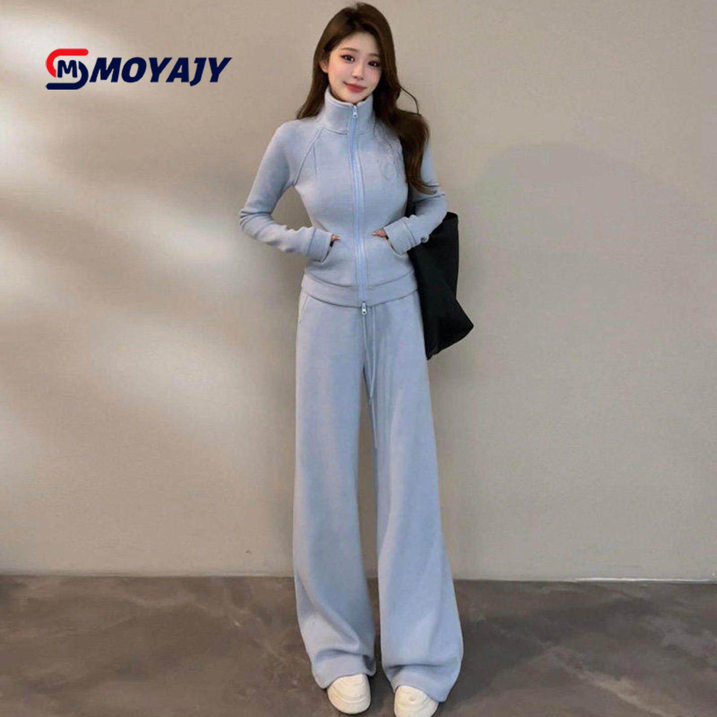 MOYAJY品牌2026春秋运动套装女韩版显瘦设计感超火卫衣卫裤两件套