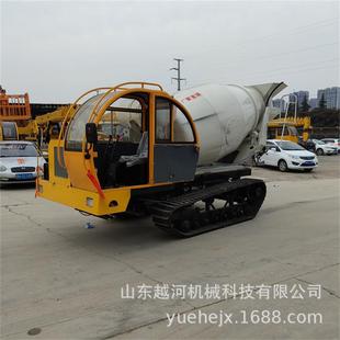 履带水泥搅拌车山地越野爬坡自动卸料滚筒搅拌履带爬山虎罐车