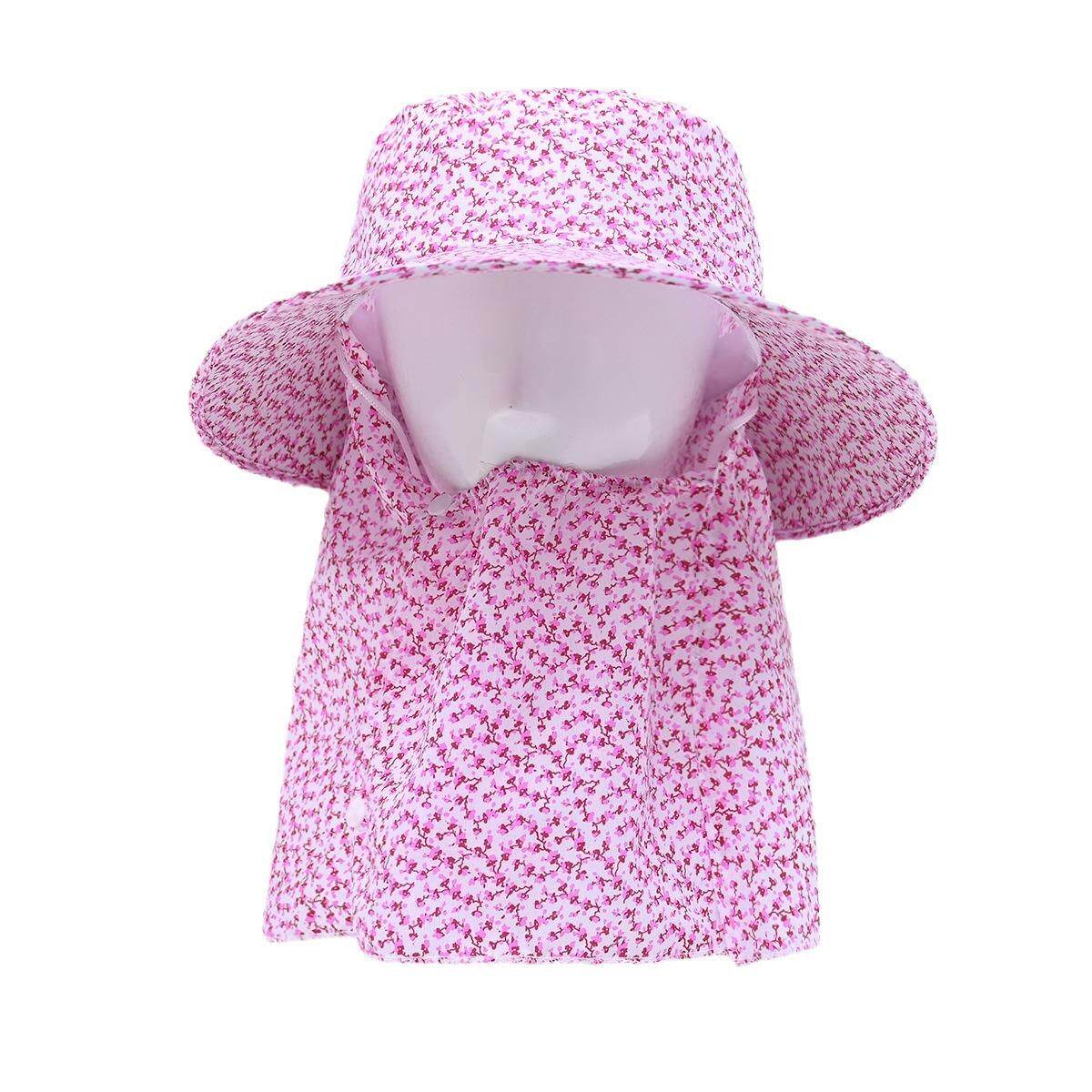 季女防紫外线太阳帽骑车防风帽防晒遮脸帽子采茶帽布帽