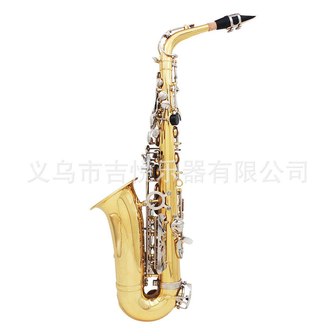 跨境货源降E中音萨克斯风Alto saxophone金银双色漆金萨克斯乐器