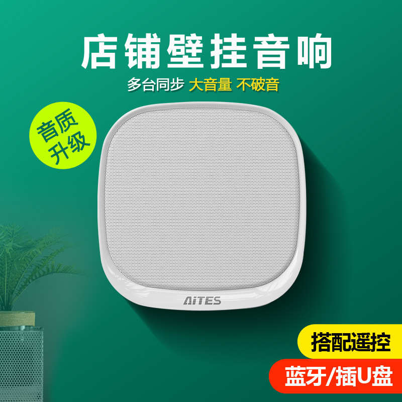 新款壁挂店铺蓝牙无线音响商用挂墙上音箱服装店挂壁喇叭家用挂式