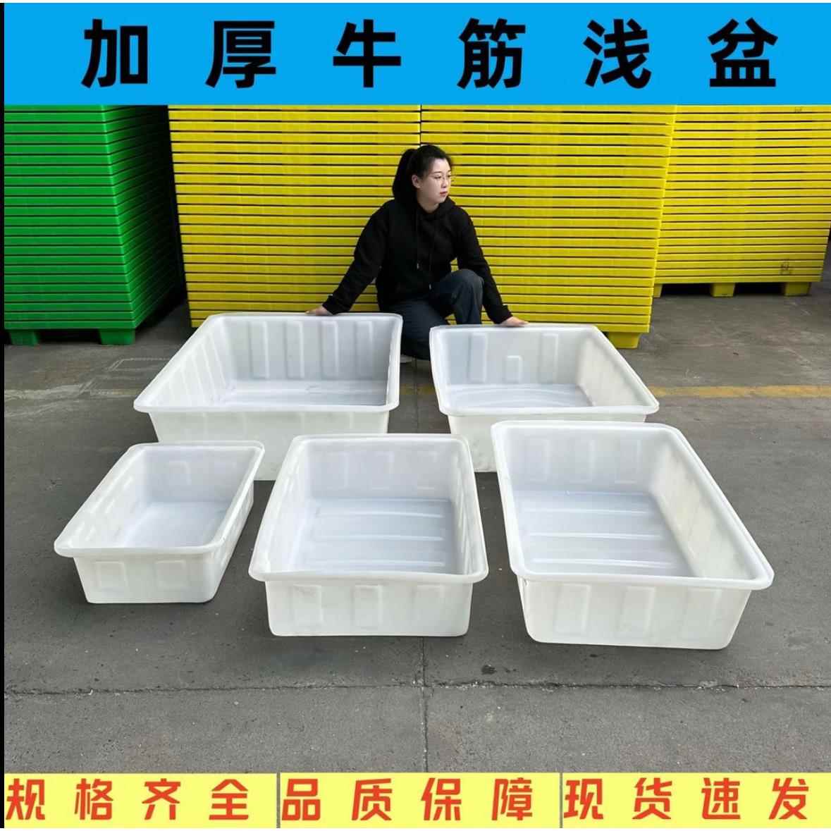 加厚塑料水箱方箱养鱼箱养龟周转箱熟胶牛筋浅盆长方形养殖储水槽