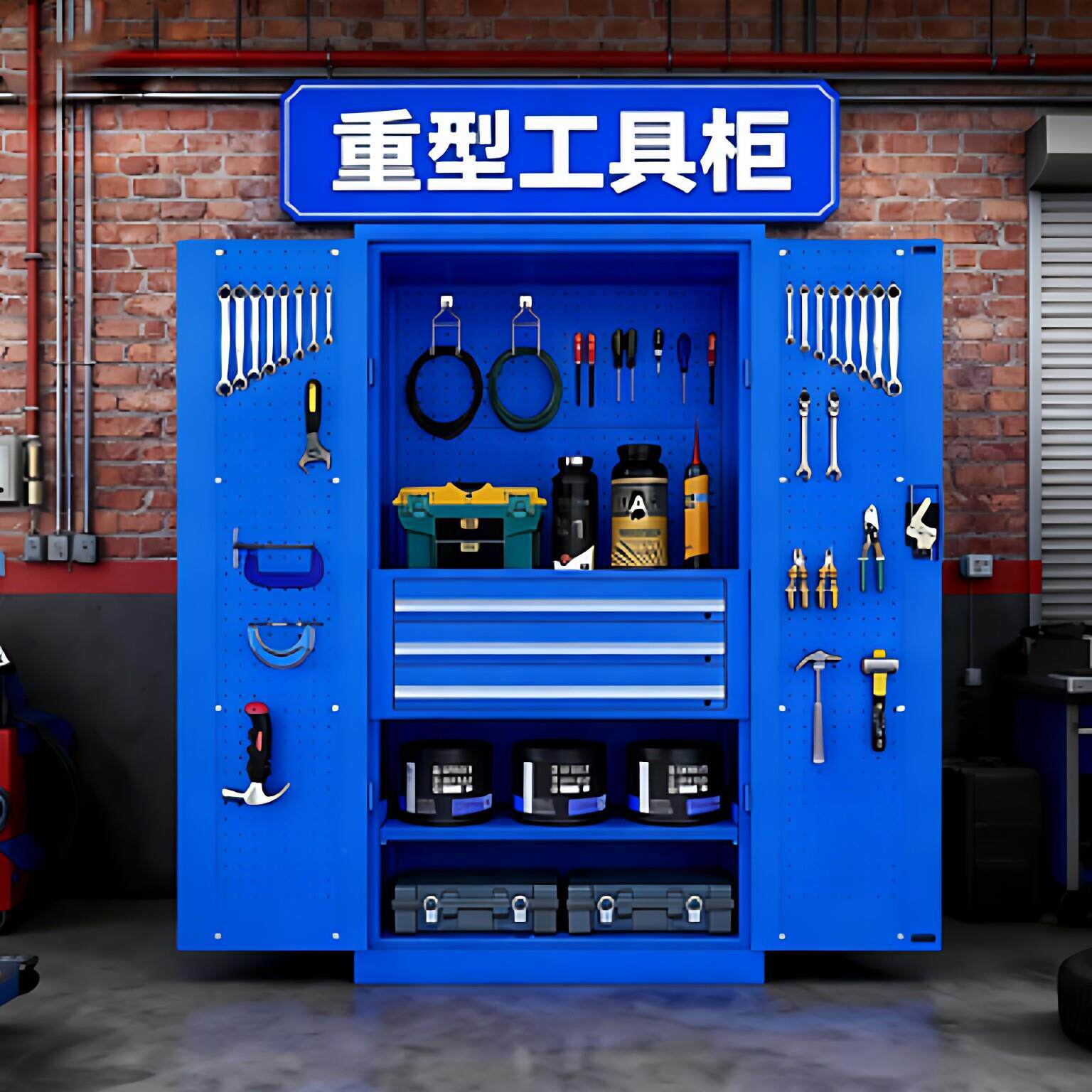重型工具柜加厚铁皮柜工具箱工厂汽车间收纳柜五金工具柜
