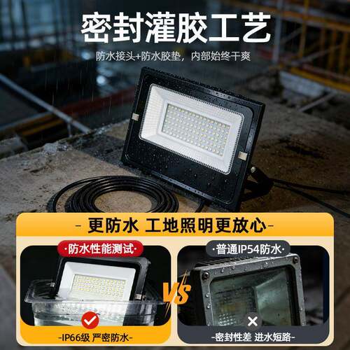 LED投光灯含防4m插头线安装接电即用室外插电投光I水P66免照明灯