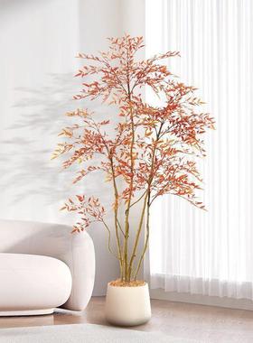 南天竹厅仿真绿红色高端奢仿生假植物盆JYR栽室内植大型装饰客摆