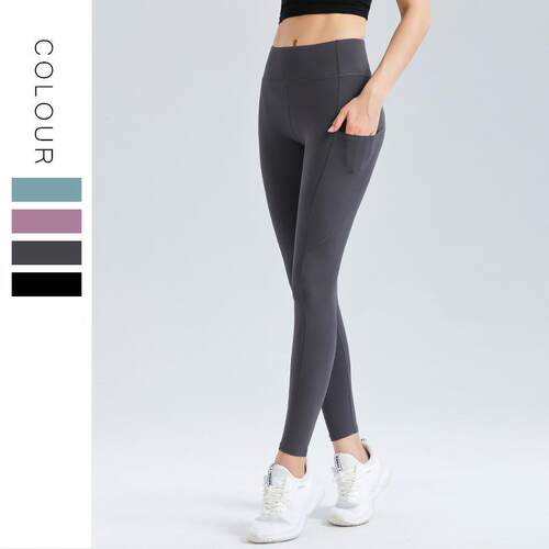 Pocket yoga pants for women, brushed high waisted sports
