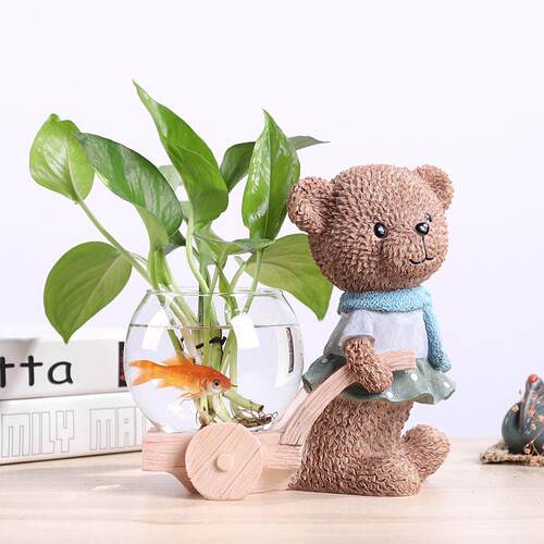 正品创意绿萝玻璃花鲜瓶培植物花盆透摆明花插花器皿水养绿植水容