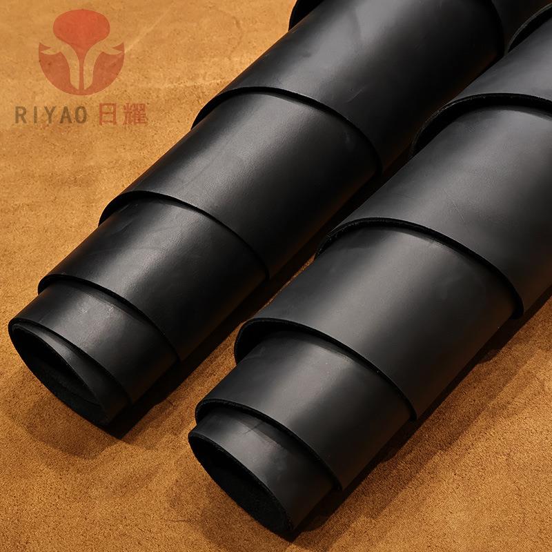 工厂直批黑色皮料头层皮革高级手工真皮箱包水牛皮面料疯马皮