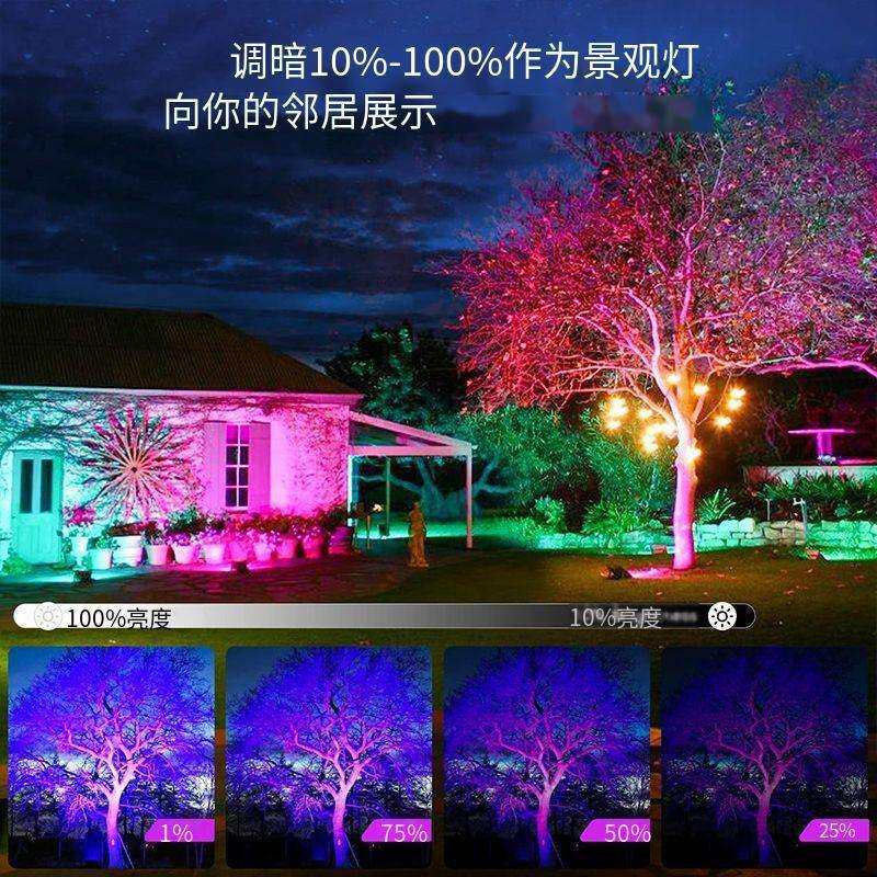 RGB投光灯户外防水Led舞台照射灯带遥控可变色可调光定时氛围灯
