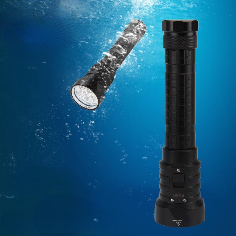 D4大率潜LED4L2水手电筒磁控无调光强26650功手电筒光4灯潜水