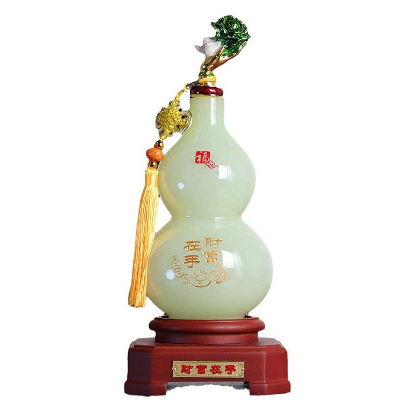 琉璃玉石葫芦摆件家居装饰品客厅电视柜玄关福禄开业礼品乔迁批发