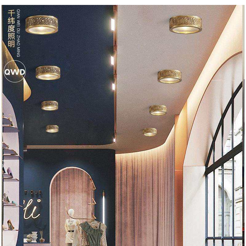 明装筒灯led圆形超薄客厅天花灯家用吸顶射灯走廊过道灯轻奢风