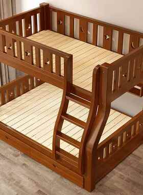 上双下铺双层床上下床全实木高低子床小母户人74304型儿童床姐弟