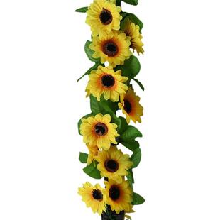 空调管道水道管遮挡装饰阳台水管遮丑柱子包裹电线美化假花向日葵