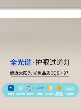 Niuy牛源科技全光谱高显色超薄过道走廊阳台灯护眼吸顶灯长条衣帽