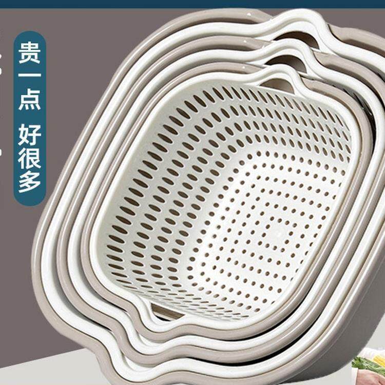 韩国进口双层洗菜盆沥水篮六件套厨房洗水果盘客厅淘菜洗菜盆菜篮
