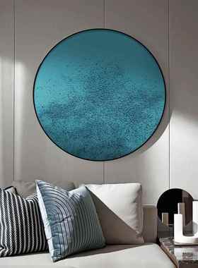 红色极简风酒店大堂挂画轻奢肌理软装高级感壁画圆形饭店墙面装饰