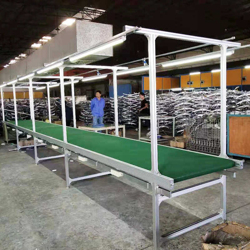 铝型流水线双层组装拉生产线皮带不锈钢输送机防静电工作台吊灯架