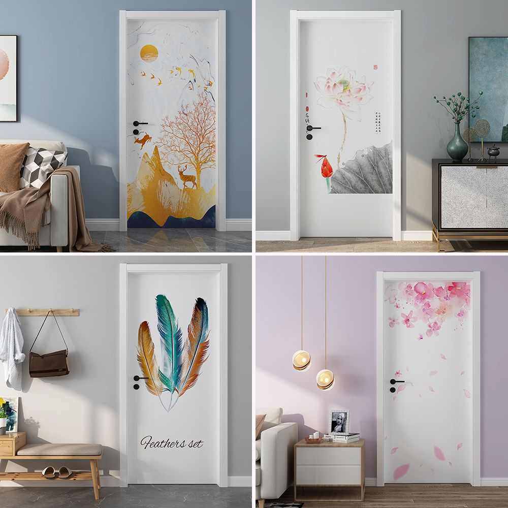 门贴自粘旧门翻新贴纸整张门框包边贴防水防潮宿舍门装饰墙纸至哲