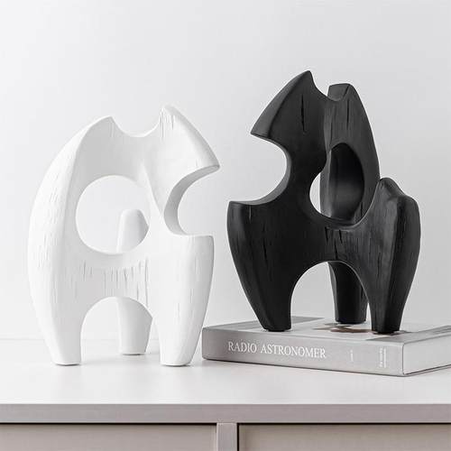 简约现代几何不规则火苗形摆件北欧软装客厅茶几售楼部家居配饰品