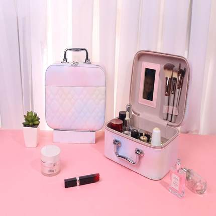 化妆品收纳盒外出便携包随身硬壳大容量多功能跟妆化妆箱旅行手提