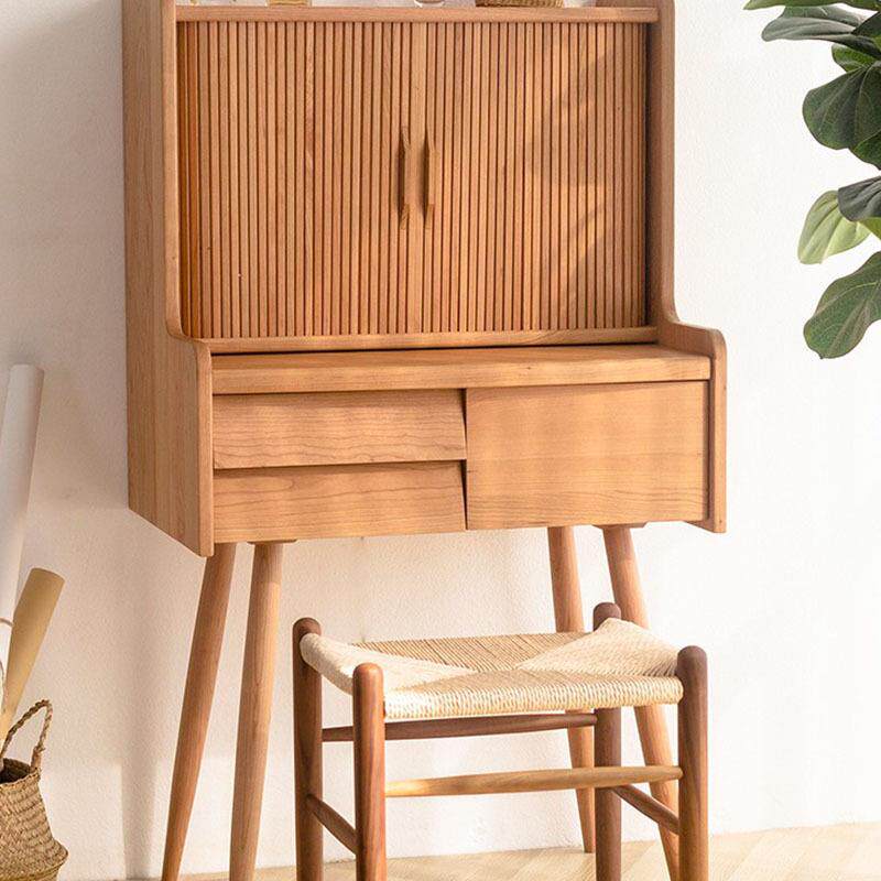 北欧简约日式樱桃木小户型化妆桌多功能梳妆台橡木全实木床头边柜