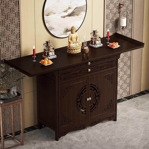 佛龛新中式立柜供桌神台柜财神爷香案台佛像供座台观音家用供奉柜