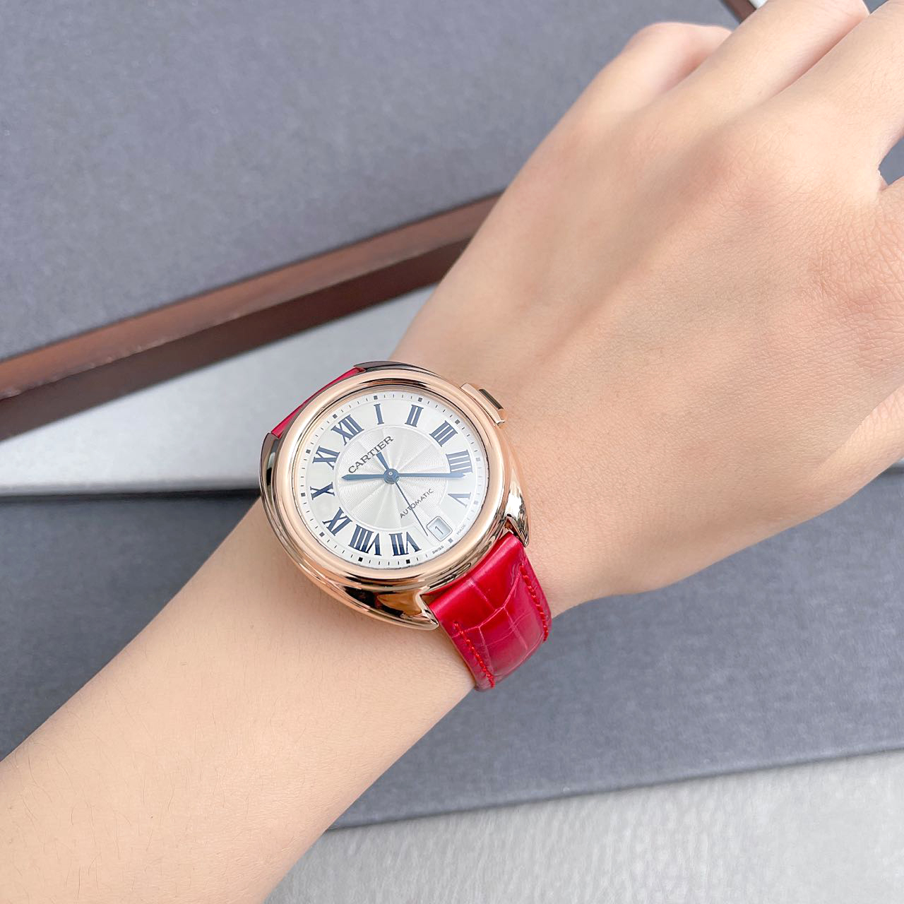表径35mm[9.8新]卡地亚钥匙系列女表玫瑰金自动机械手表WGCL0013