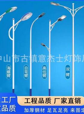 厂家LED市电路灯3米-6米户外防水市政道路照明农村单臂双臂路灯杆