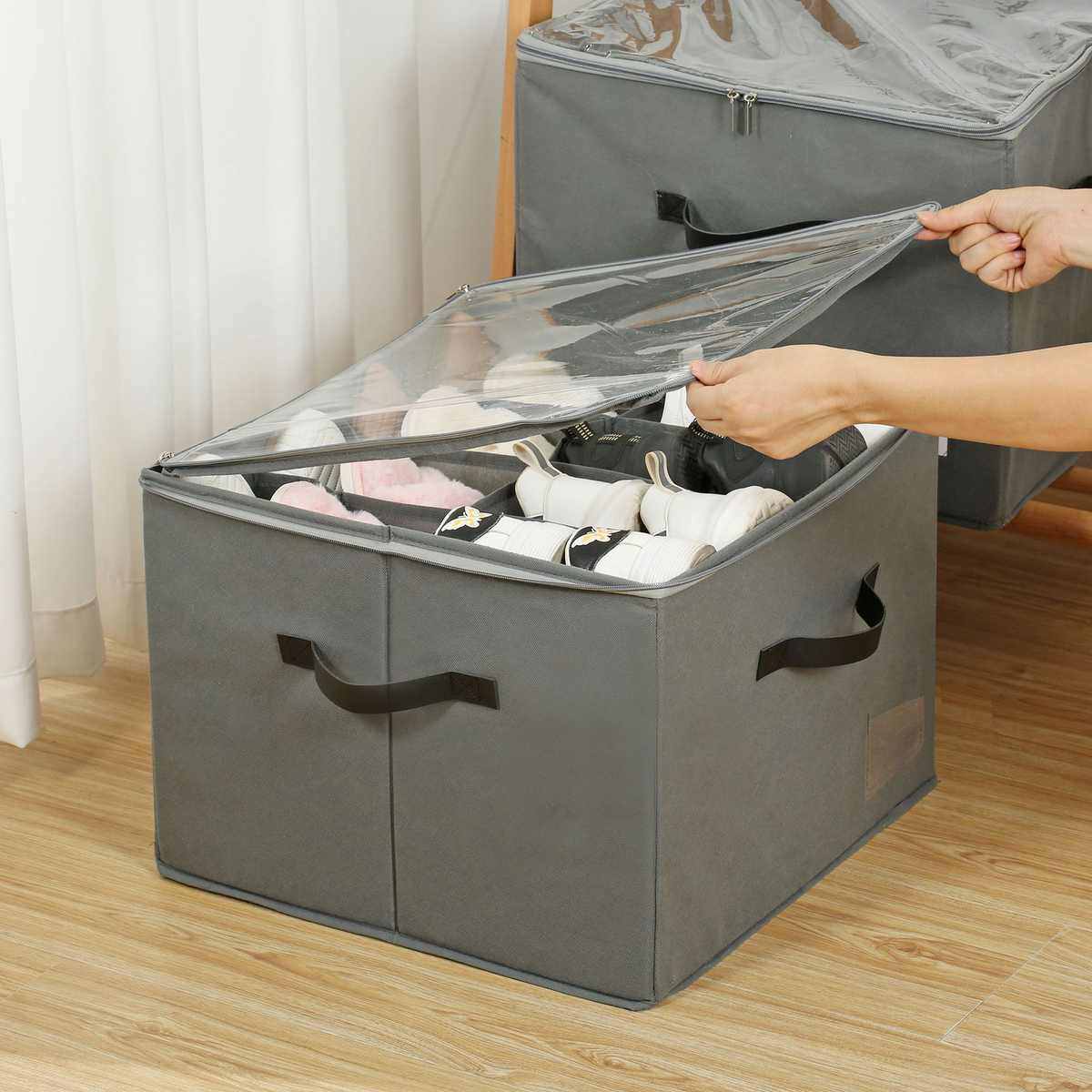 衣柜鞋收纳架12双大号鞋盒储物盒带透明盖鞋子收纳箱节省空间鞋箱,居家布艺,收纳盒,淘宝优惠券,粉丝福利购,淘宝优惠卷