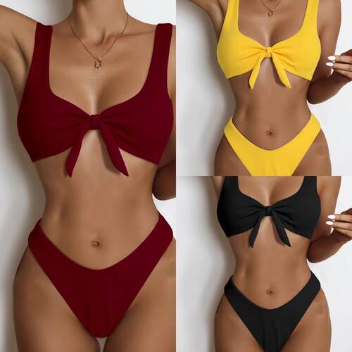 Swimsuit Twisted Package Bikini Female High Waist