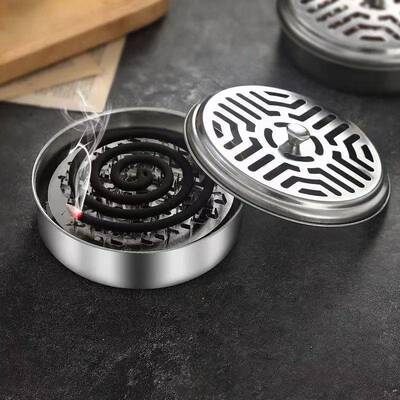 Stainless Steel Mosquito Coil Tray with Lid and Ash Catcher,