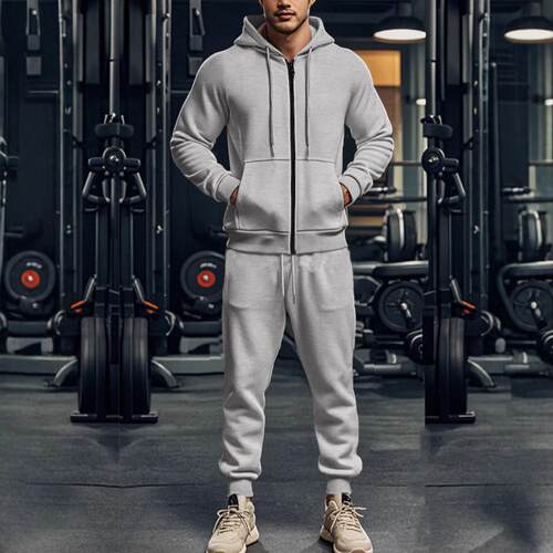 Men's Fall/Winter Solid-Color Fleece-Lined Thermal Zipper