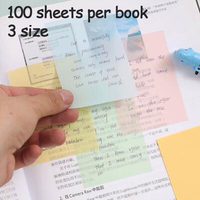 Color Transparent Sticky Note With Adhesive Self Adhesive W