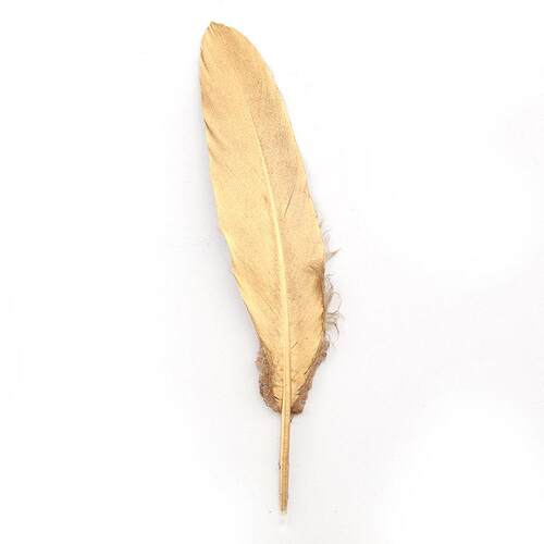 100pcs Gold Plated Feathers 5-7inches for Christmas