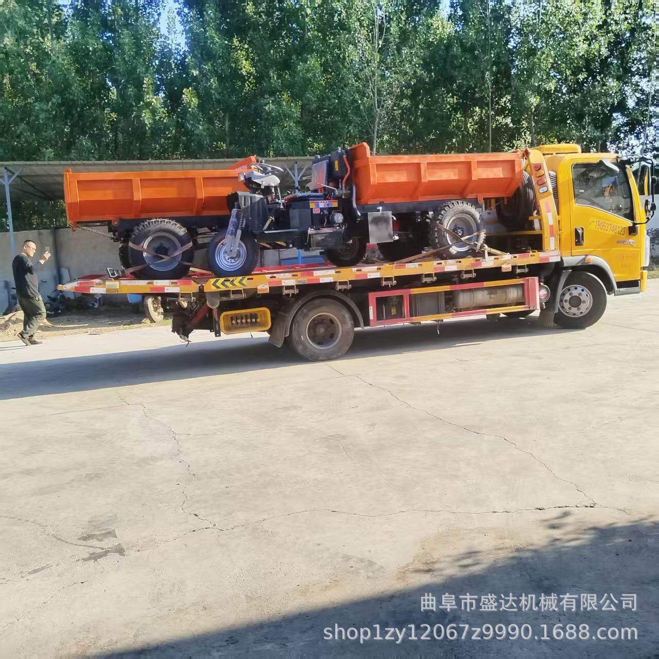 煤矿运输渣土自动化三轮车加厚U型车斗装卸车工程运输渣土车