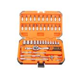 高档铸46套装 汽车汽修维修棘轮久套筒扳手组 件工具快速小飞工套装