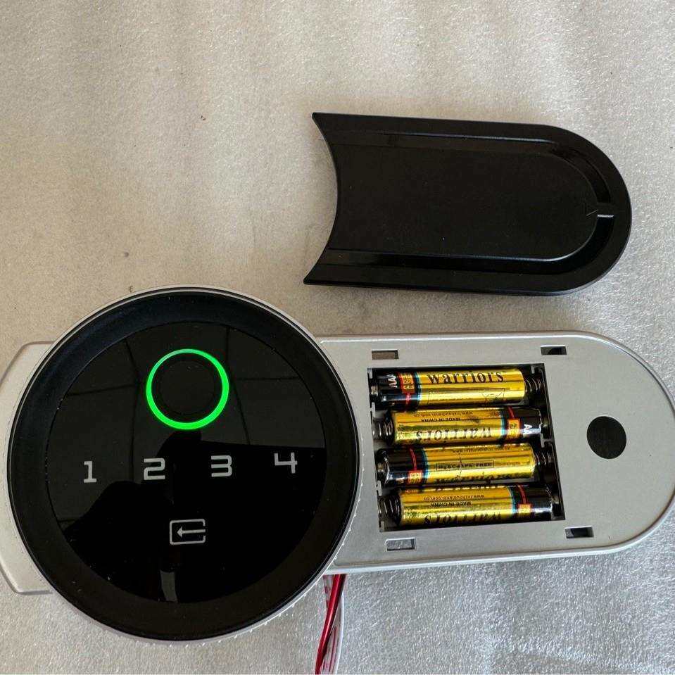 电磁铁圆形指纹锁外露电池盒保险箱指纹锁保险柜指纹锁旋钮指纹锁