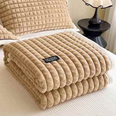 直播热款金貂绒剪格毛毯盖被100*150cm被子冬季双面加厚毛毯超厚