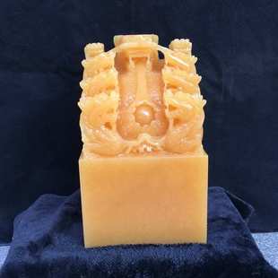 玉玺玉印 九龙黄玉办公黄龙玉石米批发印章摆件 玉龙头