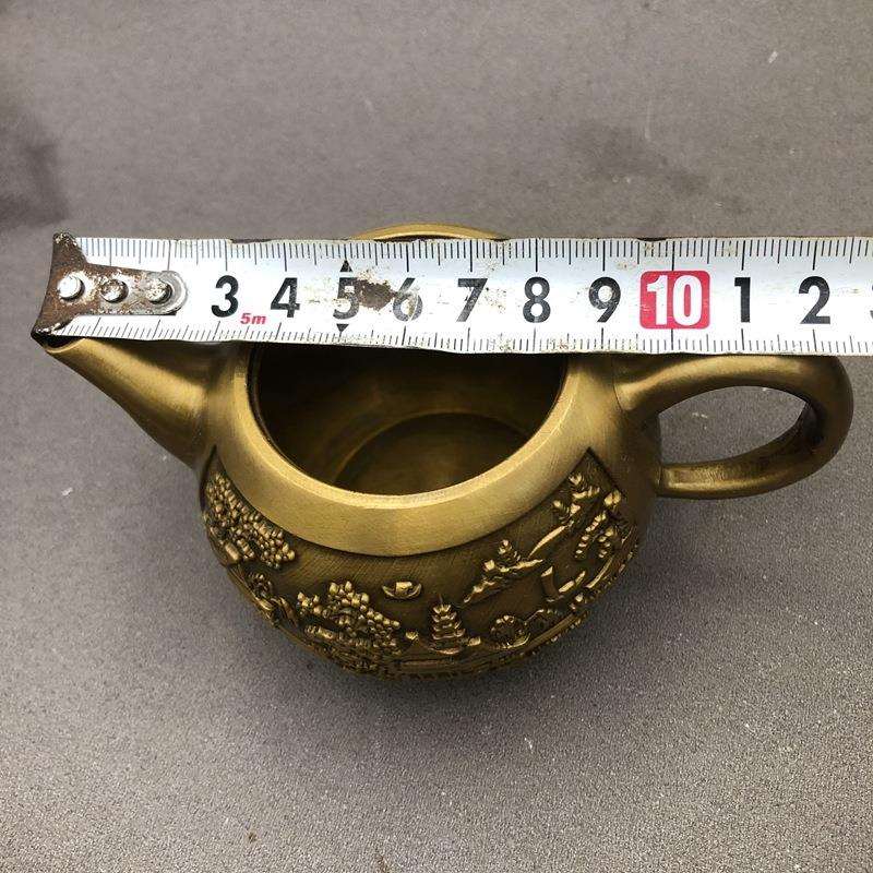 古玩杂项铜壶酒壶水壶茶壶山水壶家居工艺摆件实用铜器