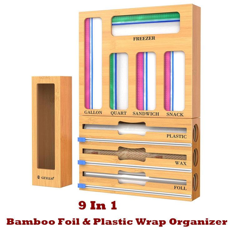 Storage Bag Organizer, Foil and Plastic Wrap Organizer