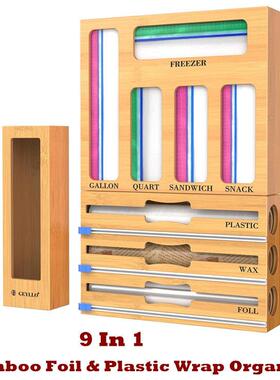 Storage Bag Organizer, Foil and Plastic Wrap Organizer