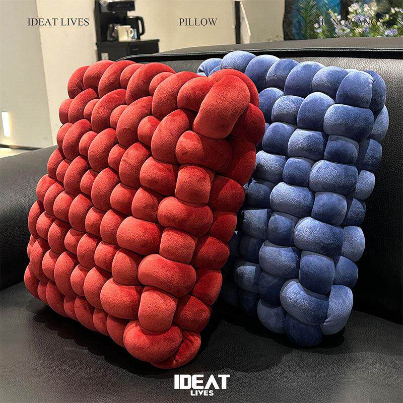 ins手工编织坐垫现代简约客厅沙发抱枕靠垫榻榻米加厚飘窗?椅垫