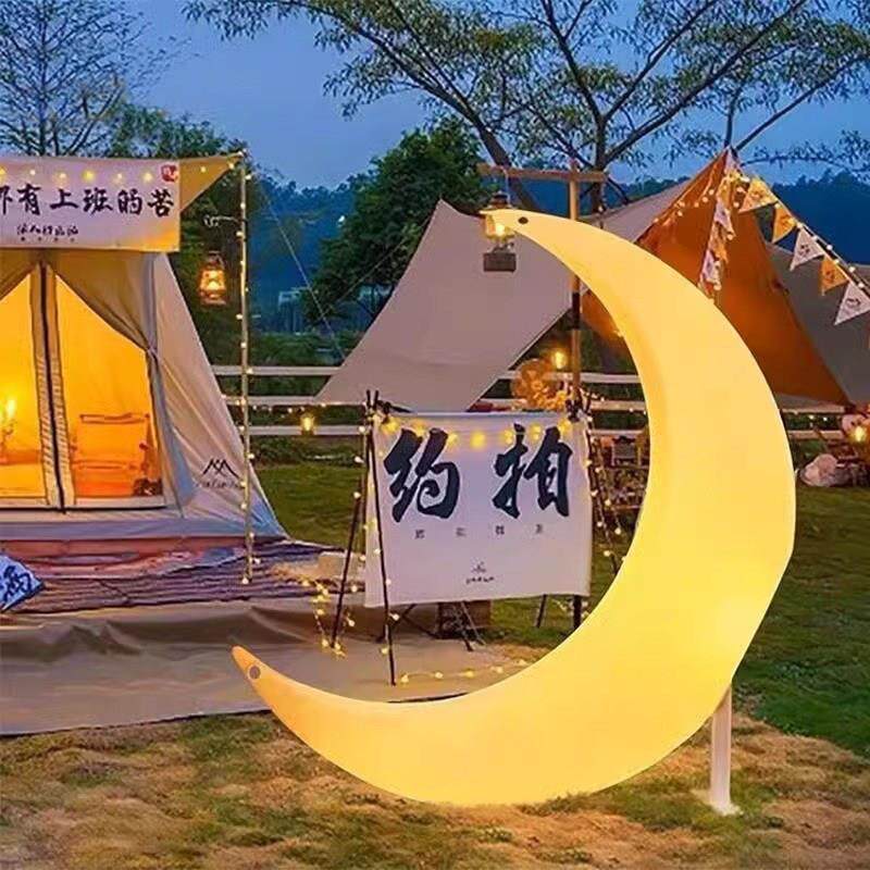 户外月亮灯文旅灯露营装饰灯花园庭院防水景观灯太阳能月牙落地灯