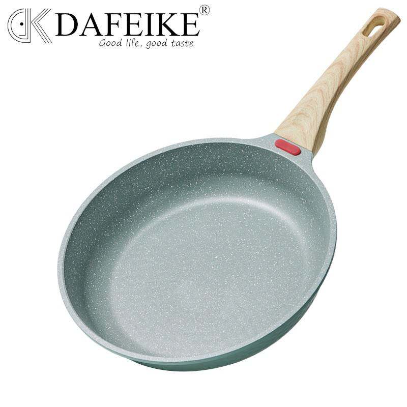 清新绿不粘锅麦饭石家用炒菜锅铝合金平底煎饼锅少油烟电磁炉通用
