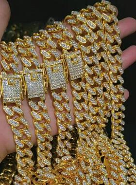 Cuban Golden Chain Bracelet Necklaces Hip Hop Jewelry 古巴链