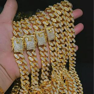 Bracelet 古巴链 Cuban Chain Hop Jewelry Hip Golden Necklaces